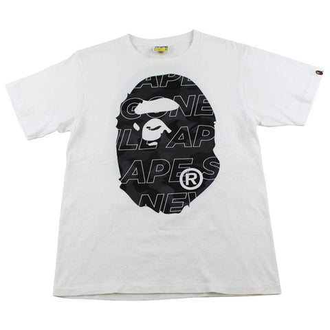 T-shirt Bape Asnka noir camouflage avec logo Big Ape blanc