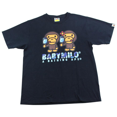 T-shirt Bape Baby Milo bleu camouflage Lollipop noir