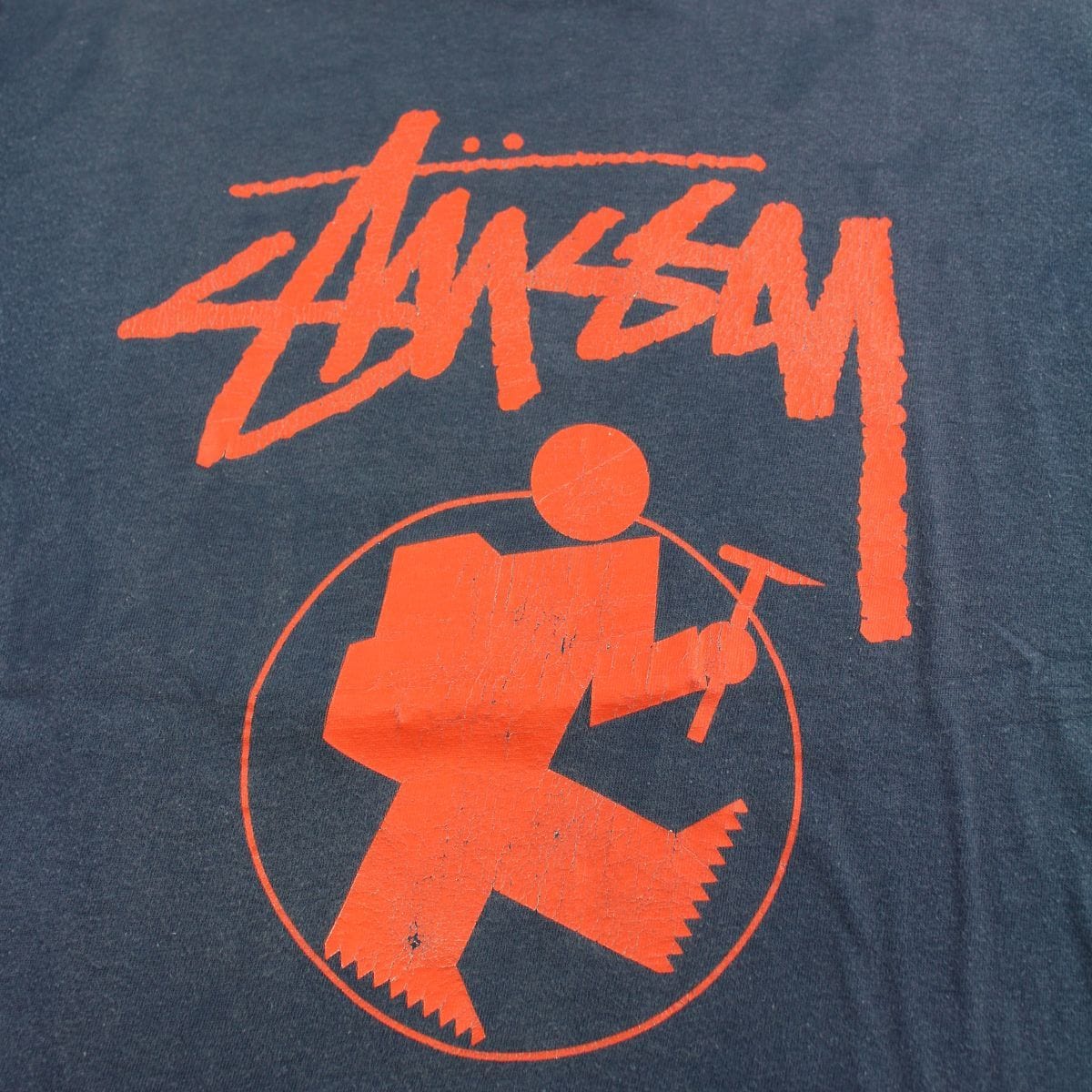 stussy orange character tee blue - SaruGeneral