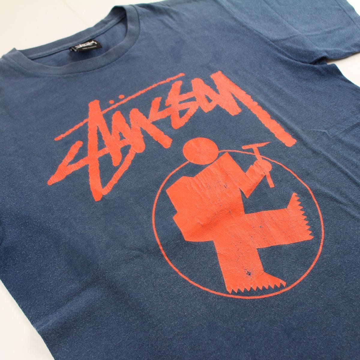 stussy orange character tee blue - SaruGeneral