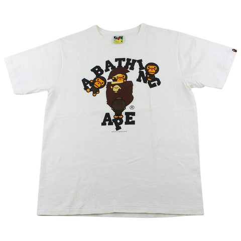 T-shirt Bape Baby Milo Original College Logo Blanc
