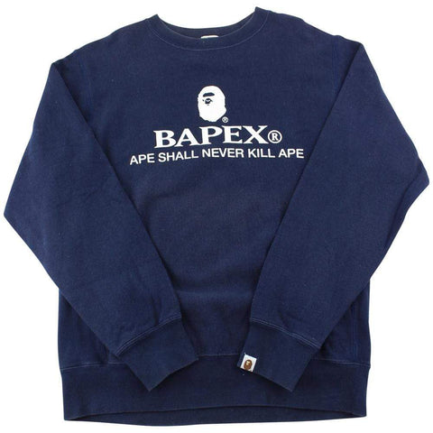 Bapex White Logo Crew Bleu marine