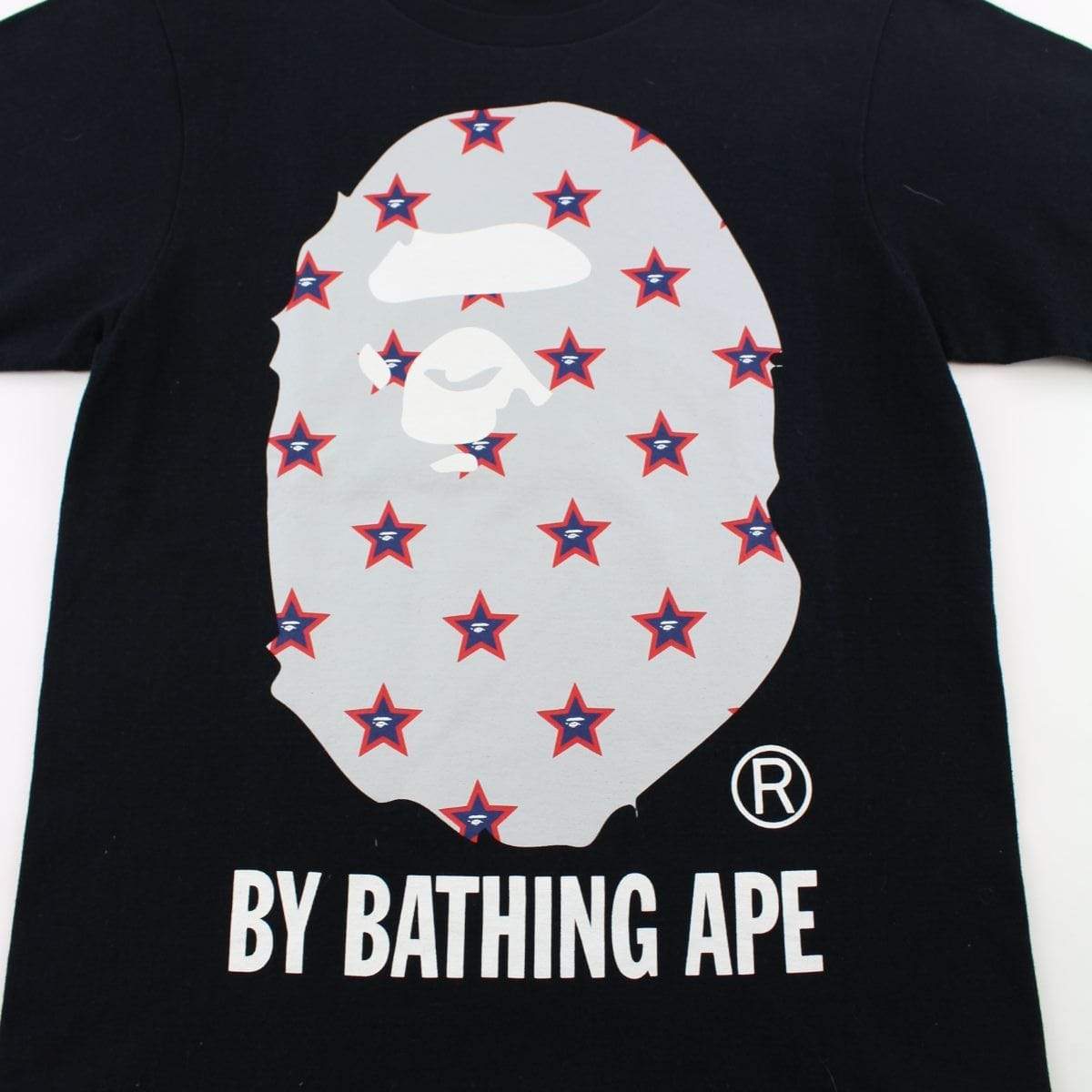 Bape Stars Grey Big Ape Logo Tee Black - SaruGeneral