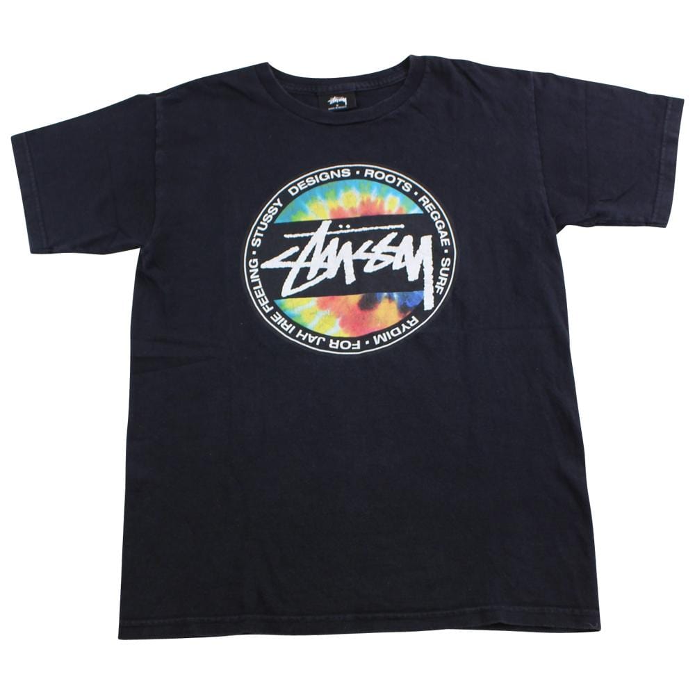 stussy roots tie dye circle tee black - SaruGeneral