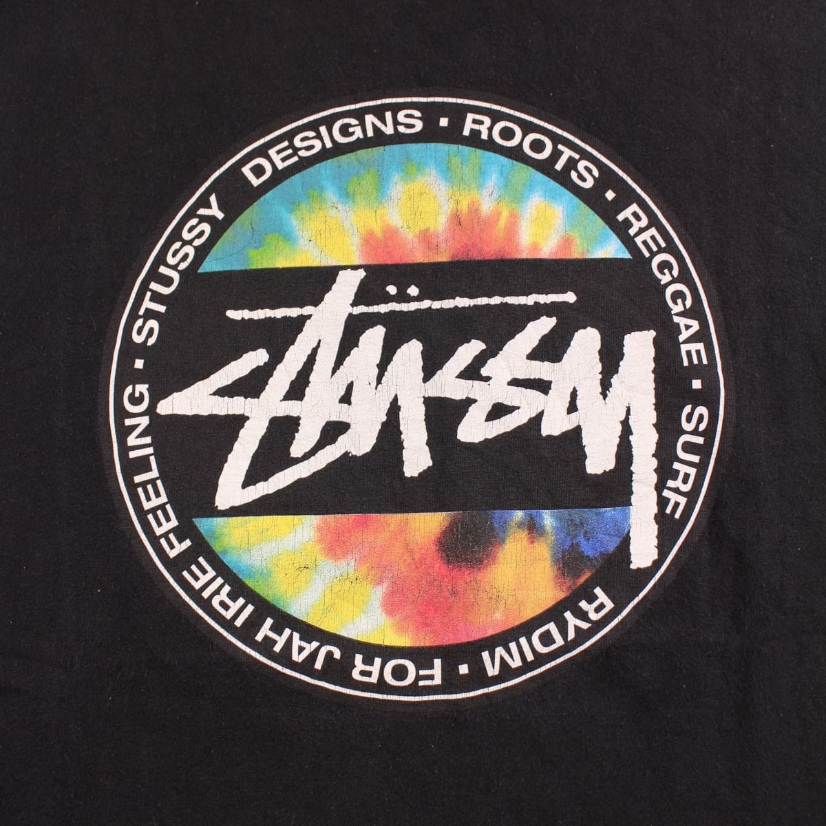 stussy roots tie dye circle tee black - SaruGeneral