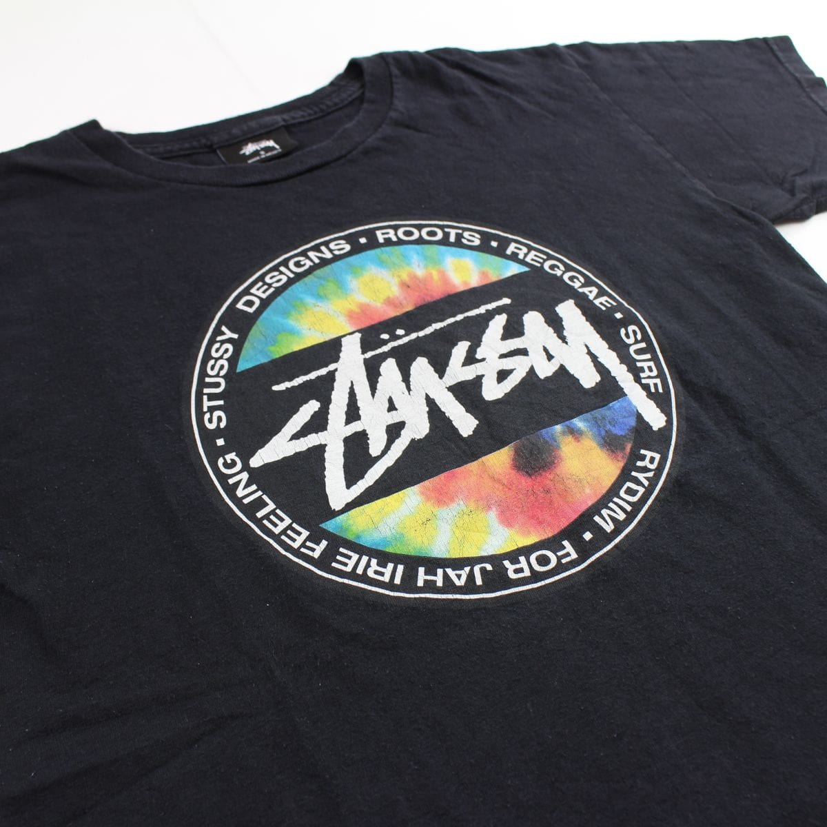 stussy roots tie dye circle tee black - SaruGeneral