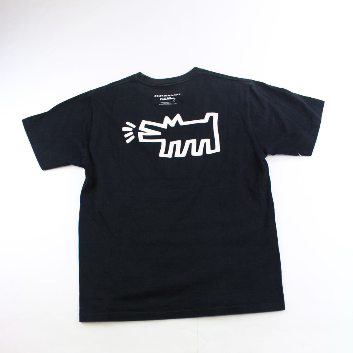 Bape x Keith Haring College Logo Tee Black - SaruGeneral
