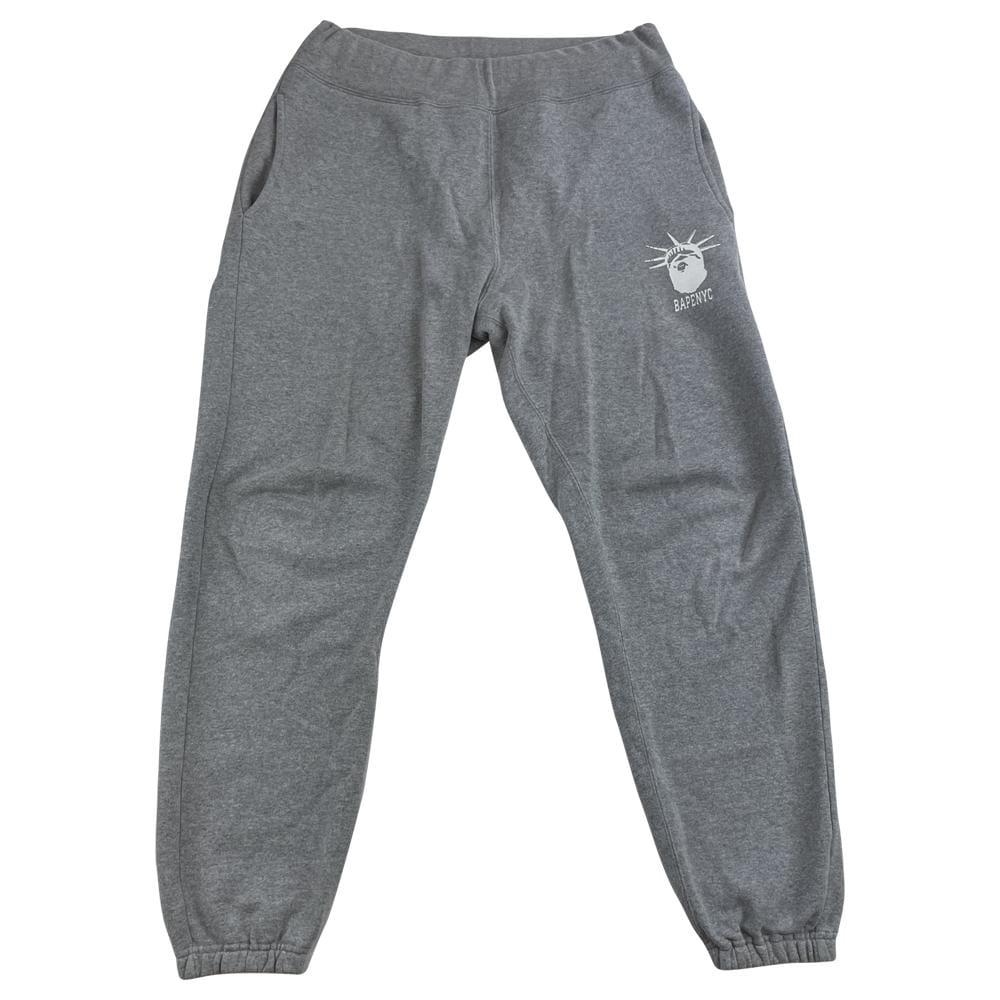 Bape NYC Ape Logo sweatpants Grey - SaruGeneral