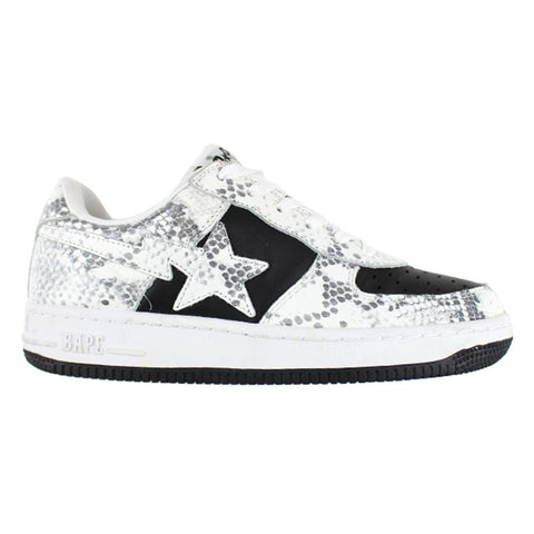Bapesta Blanc Noir Peau de serpent