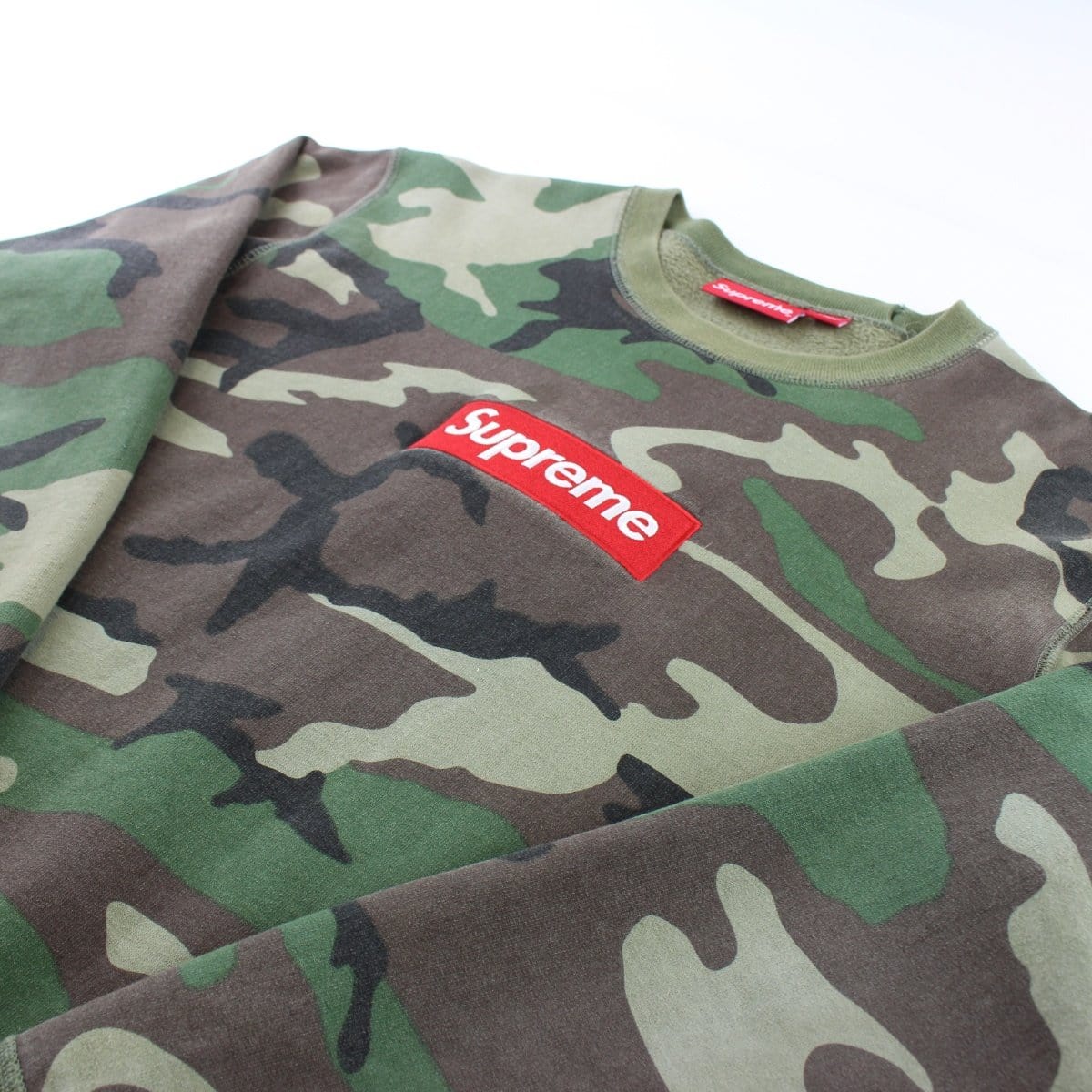 Supreme Box Logo Crewneck Woodland Camo - SaruGeneral