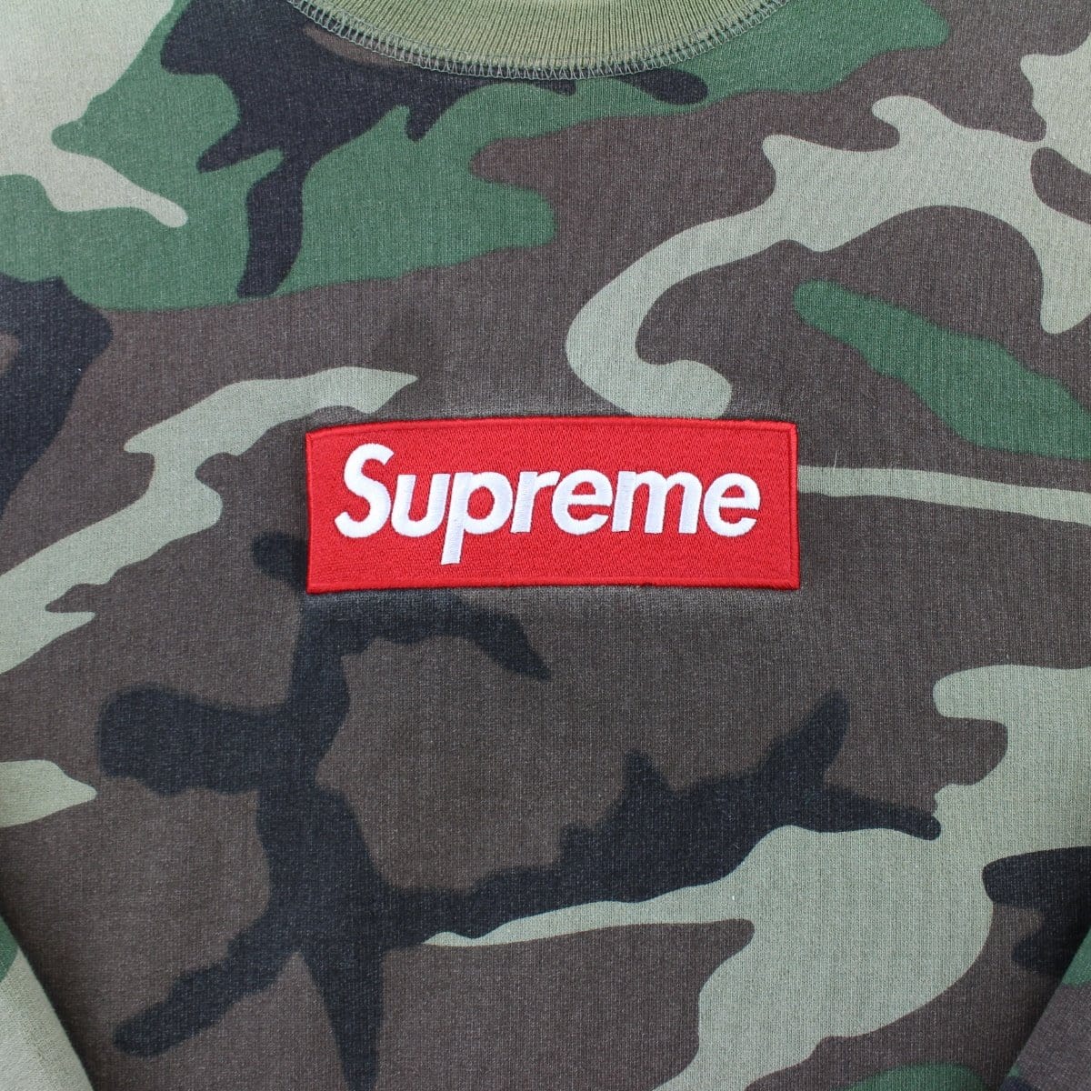 Supreme Box Logo Crewneck Woodland Camo - SaruGeneral