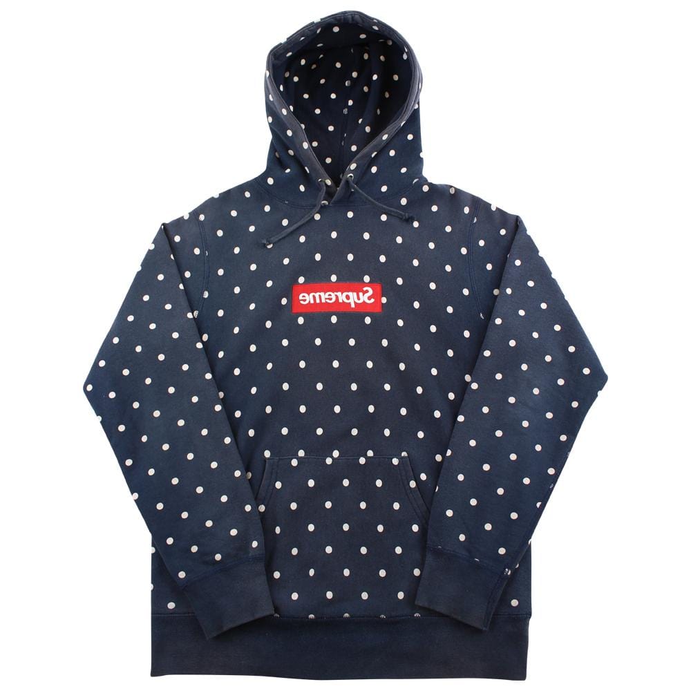 Supreme CDG Polkadot Box Logo Hoodie Navy - SaruGeneral