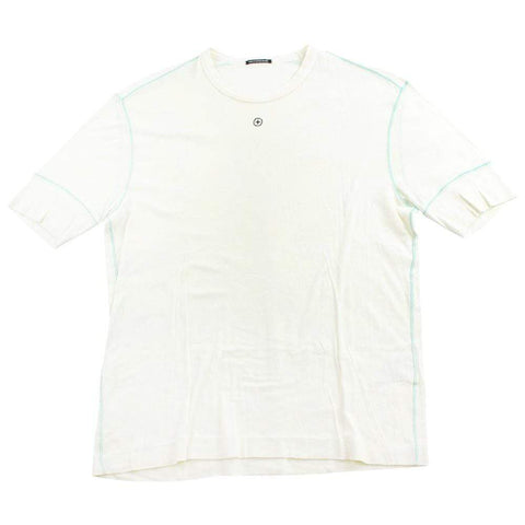 stone island logo centre neck tee light blue
