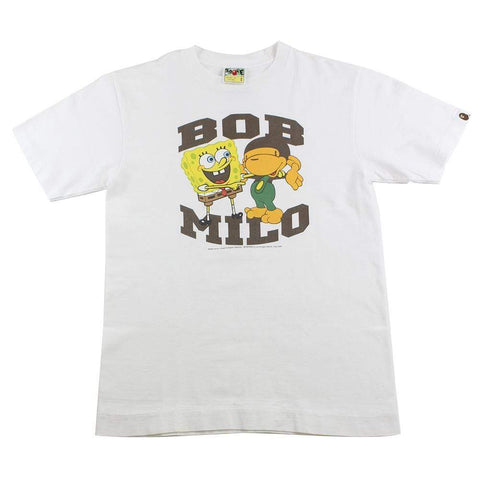 T-shirt Bape Baby Milo x Bob l'éponge blanc avec logo