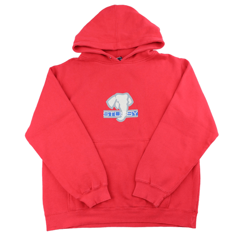 sweat à capuche éléphant Stussy rouge