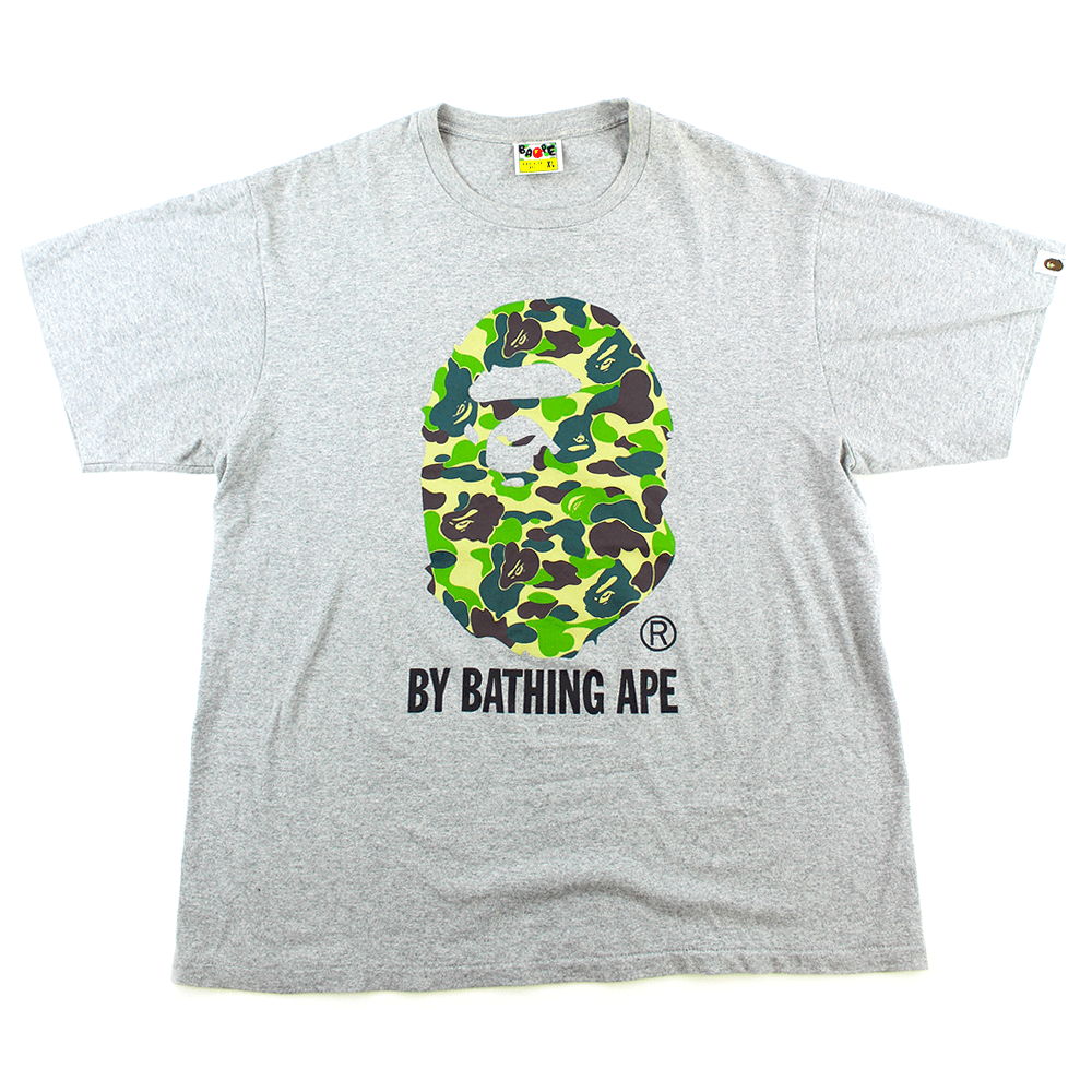 Bape Green Camo Big Ape Logo Tee Grey - SaruGeneral