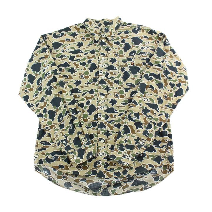 Bape 1st Green Psyche Camo LS Shirt - SaruGeneral