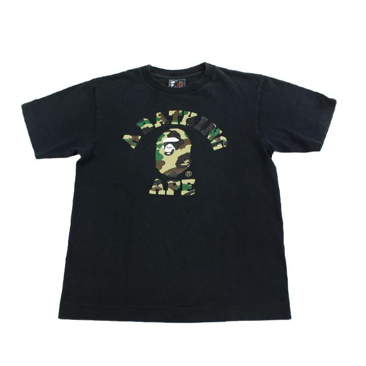 Bape 1st Yellow College Logo Tee Black - SaruGeneral