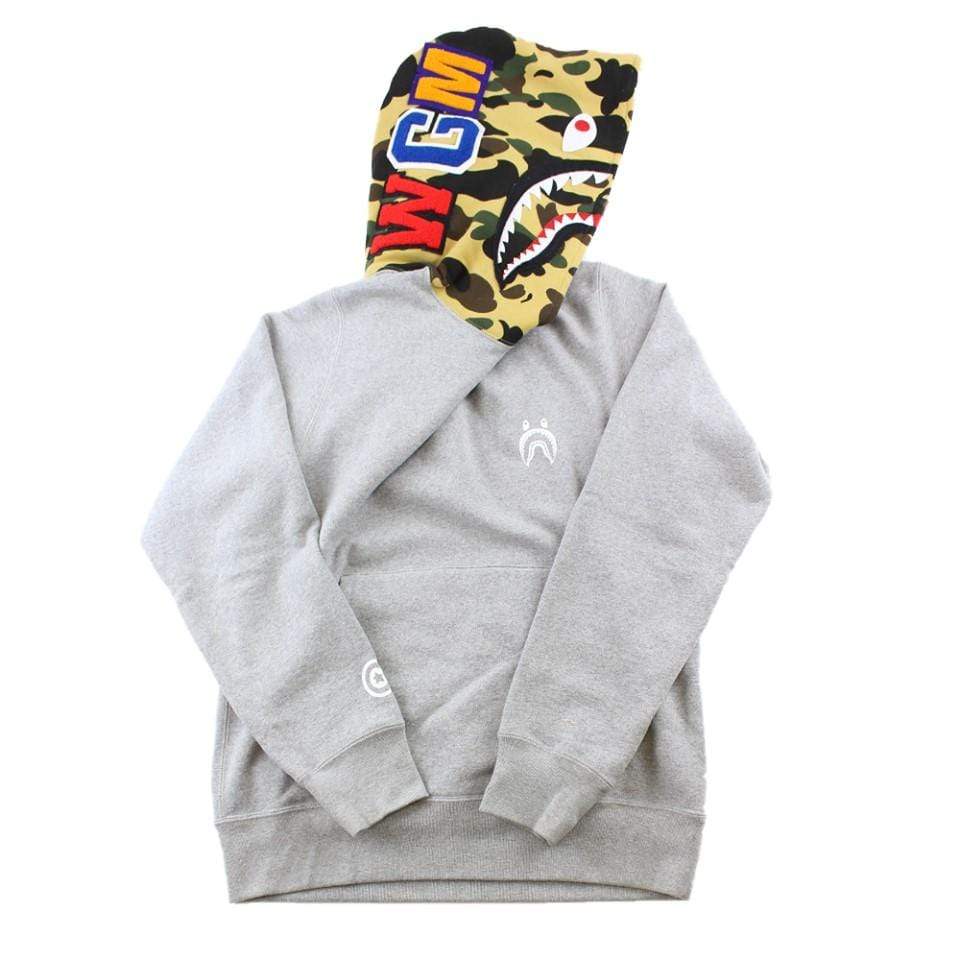 Bape 1st Yellow Camo Pullover Shark Hoodie Grey - SaruGeneral