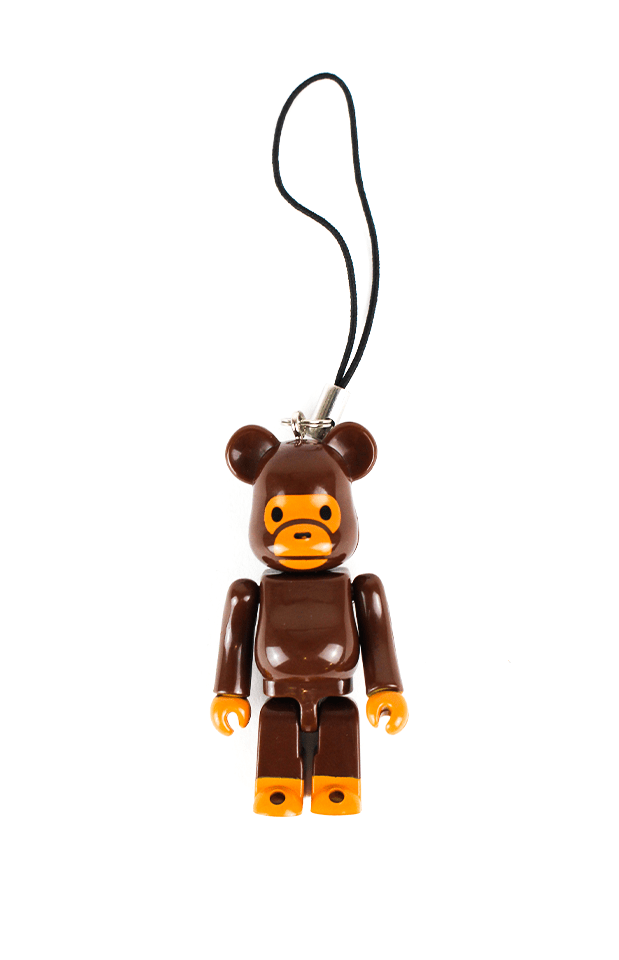 bape x bearbrick milo face keychain 100% - SaruGeneral