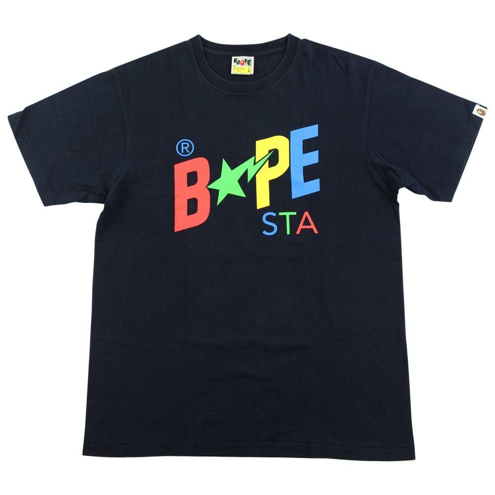 Bape Ebay Bapesta Logo Tee Black - SARUUK