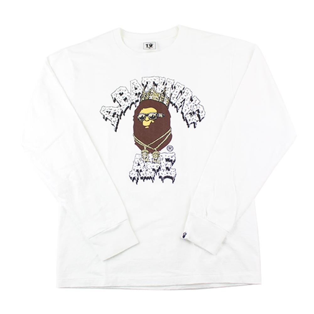 Bape x Flatbush Zombies College Logo LS White - SaruGeneral