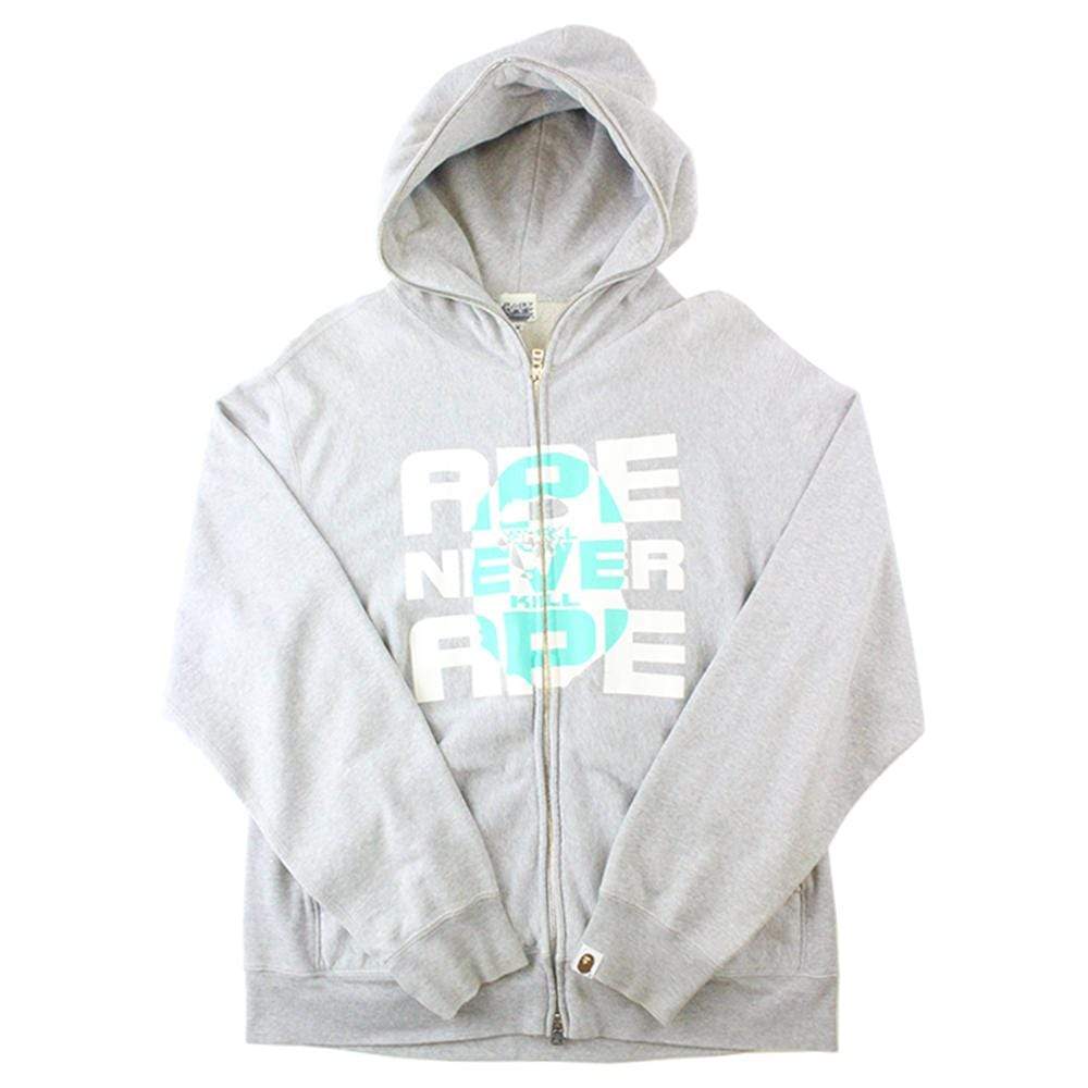Bape x KAWS Big Ape ASNKA Fullzip Hoodie Grey - SaruGeneral