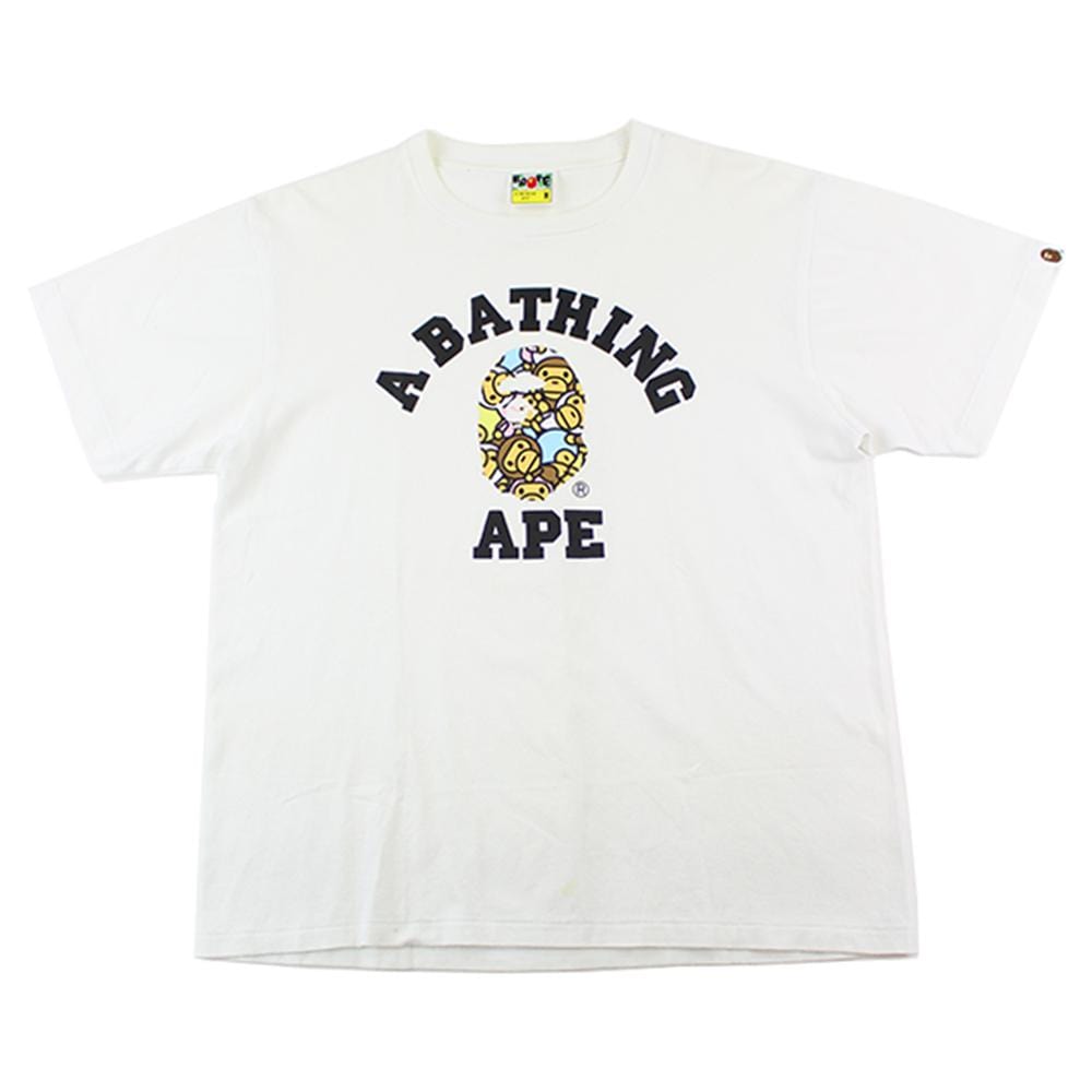 Bape Baby Milo figures College Logo Tee White - SaruGeneral