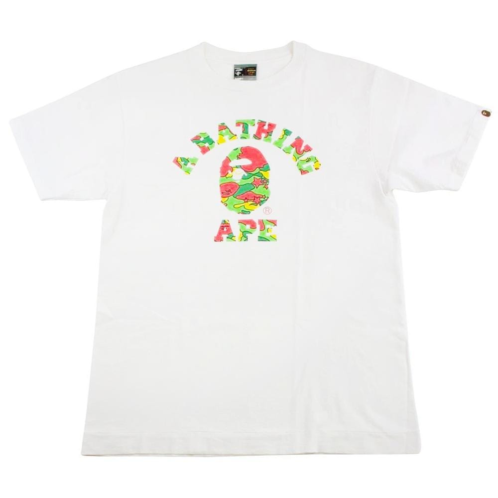 bape psyche camo college logo tee white - SaruGeneral