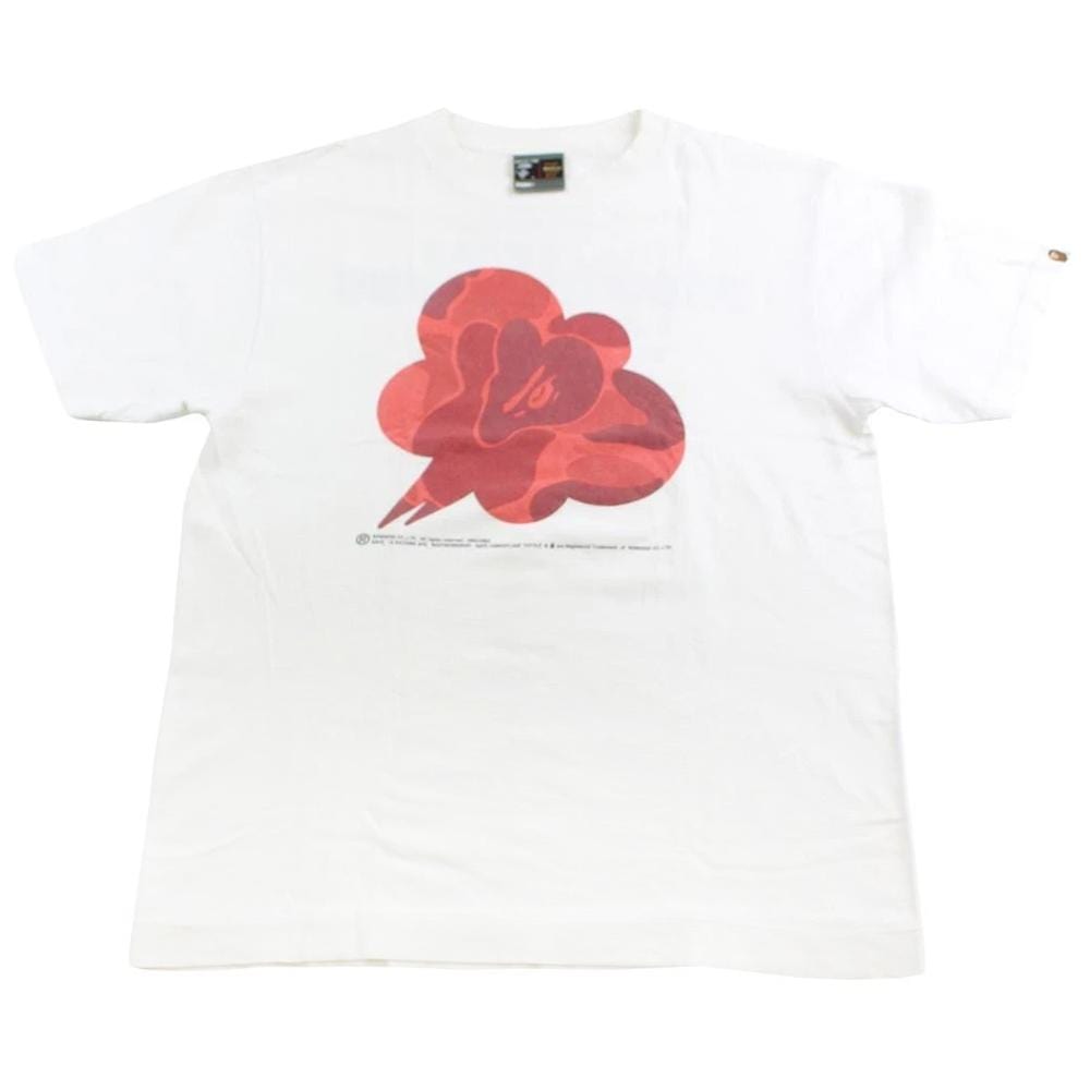 bape red camo pro wrestling tee white - SaruGeneral