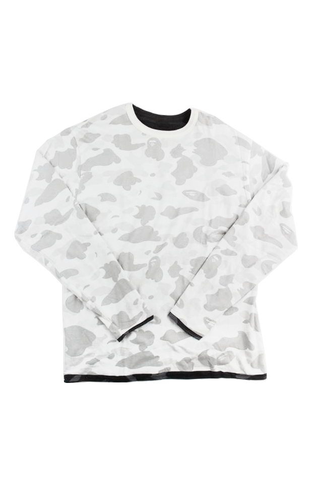 Bape Text Black Camo Reverse White Camo LS - SaruGeneral