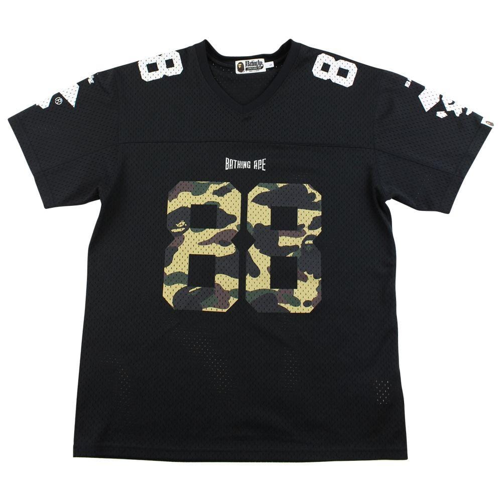 Bape 1st yellow 88 Camo Mesh Jersey Black - SARUUK